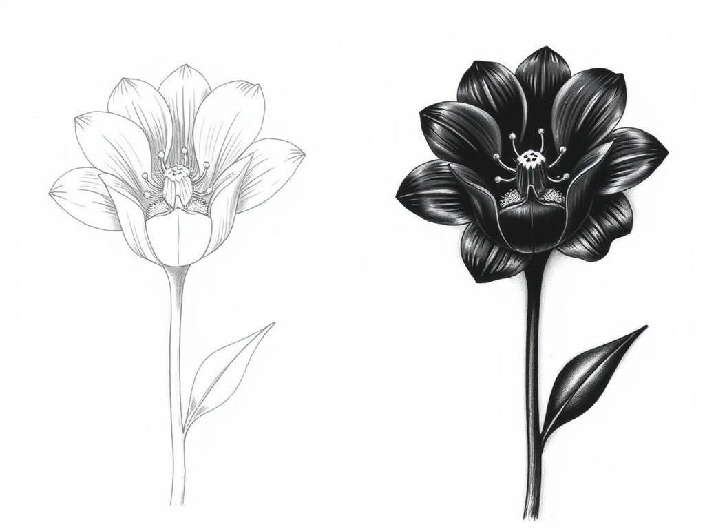 تفاوت طراحی با مداد و طراحی با ابزار سیاه قلم