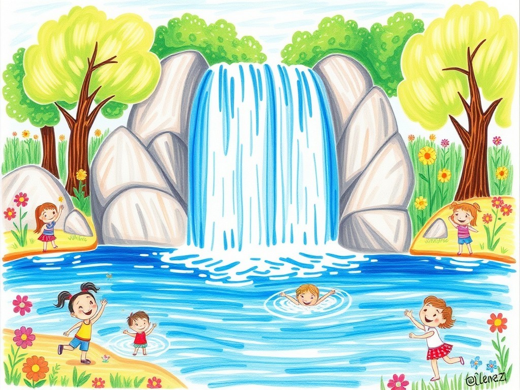 نقاشی آبشار