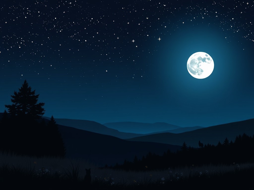 نقاشی طبیعت شب