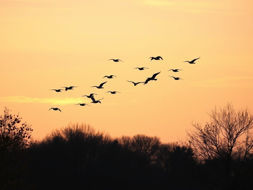 نقاشی پرندگان مهاجر