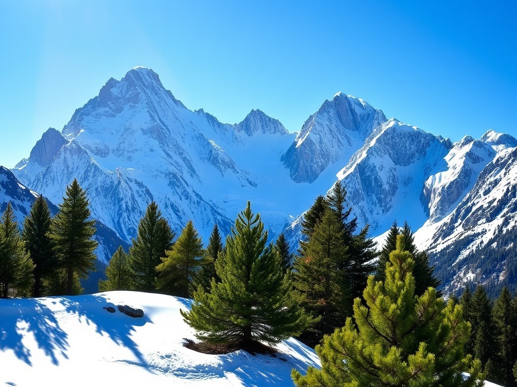 نقاشی کوه‌های برفی