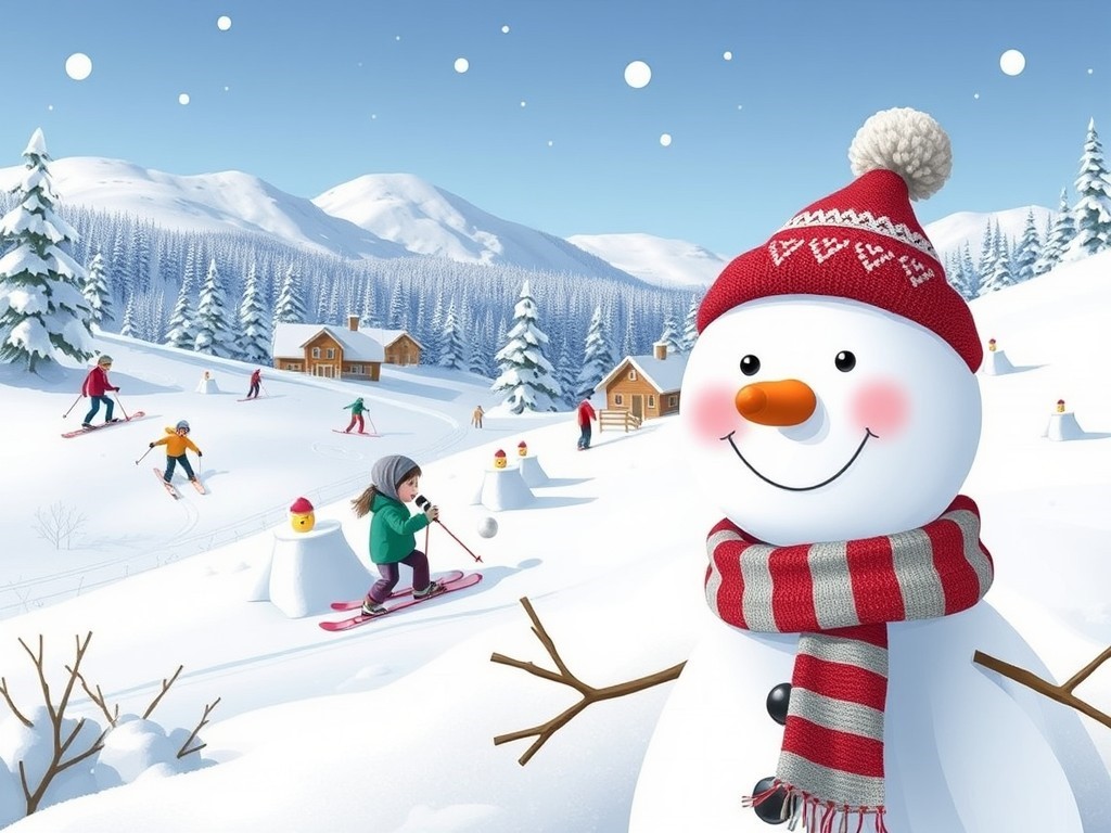 نقاشی طبیعت آسان فصل زمستان