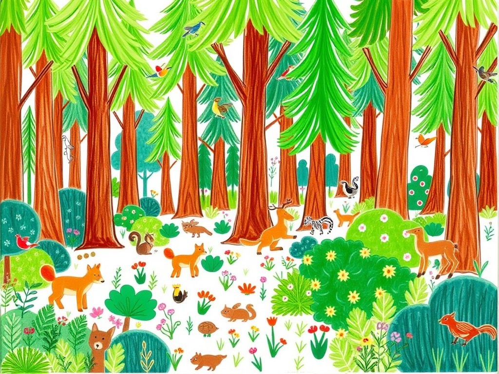 نقاشی سفر به جنگل