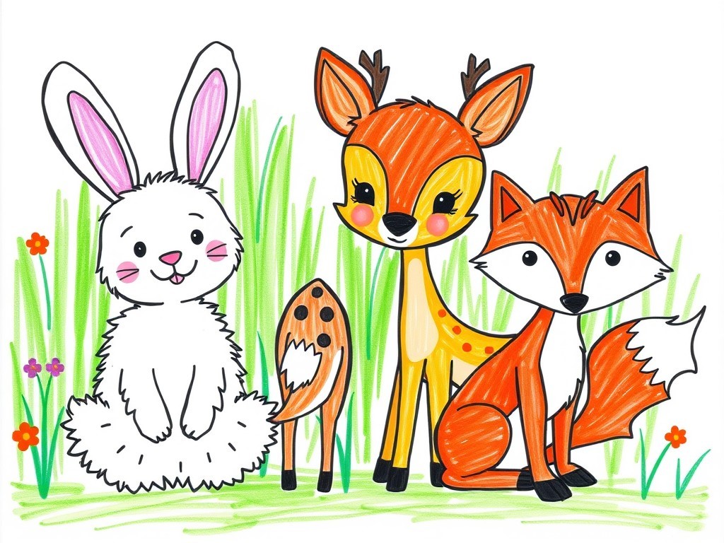 نقاشی حیوانات جنگل