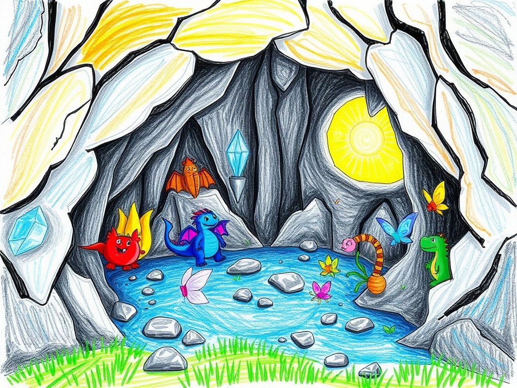 نقاشی غارهای سنگی و موجودات جالب درون آن