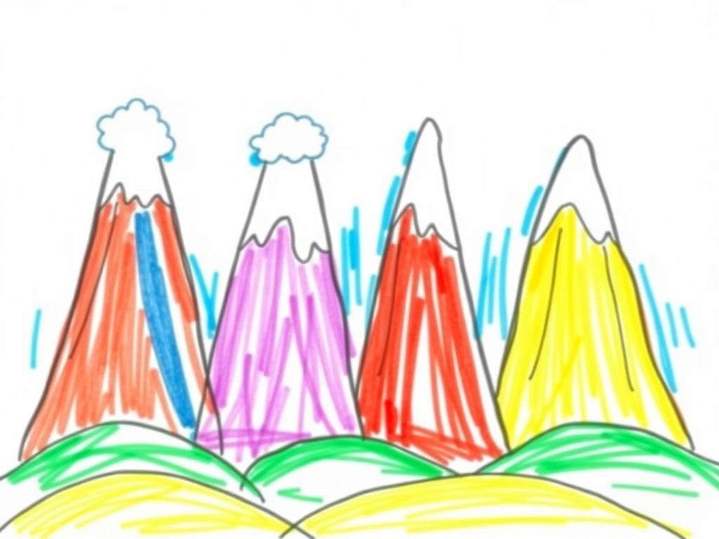 نقاشی منظره کوهستان