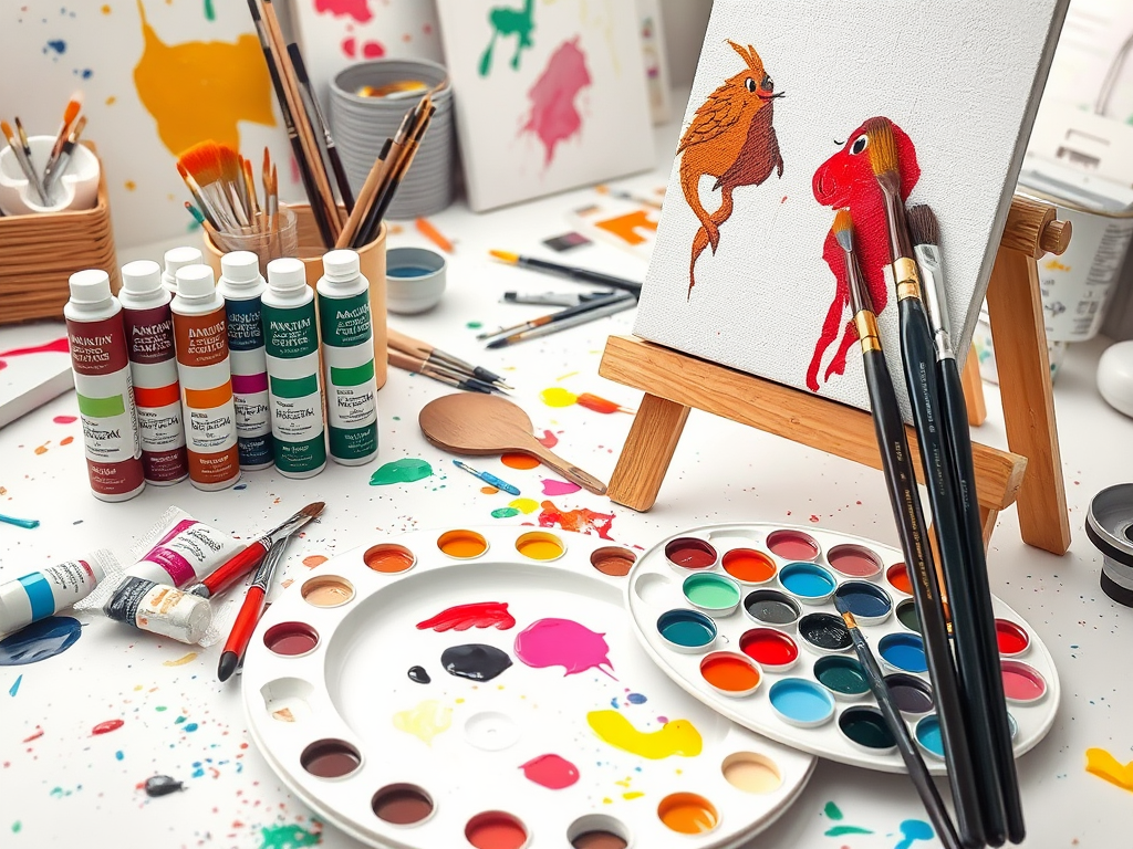 وسایل نقاشی روی بوم