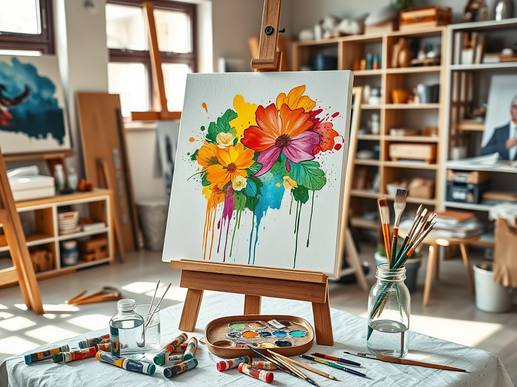 وسایل نقاشی حرفه ای روی بوم