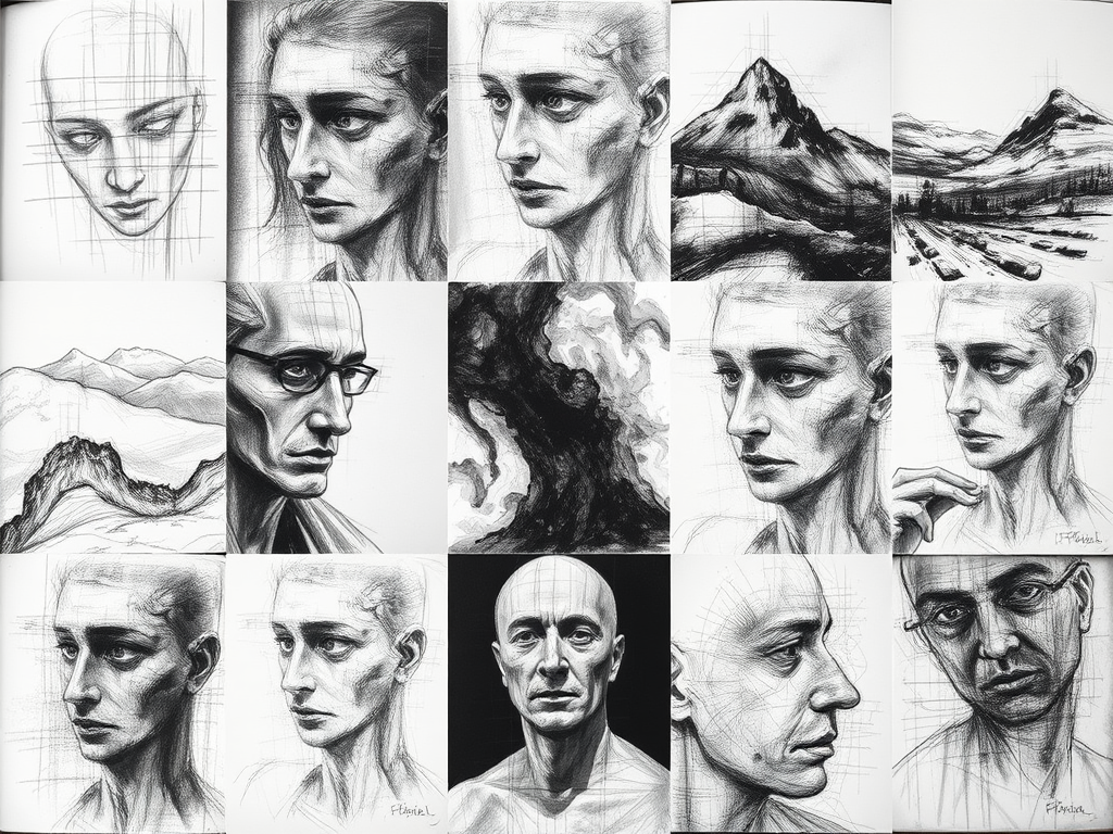 انواع تکنیک‌های نقاشی سیاه قلم