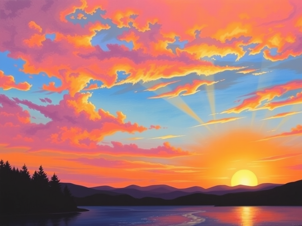 مراحل مهم در نقاشی از غروب آفتاب