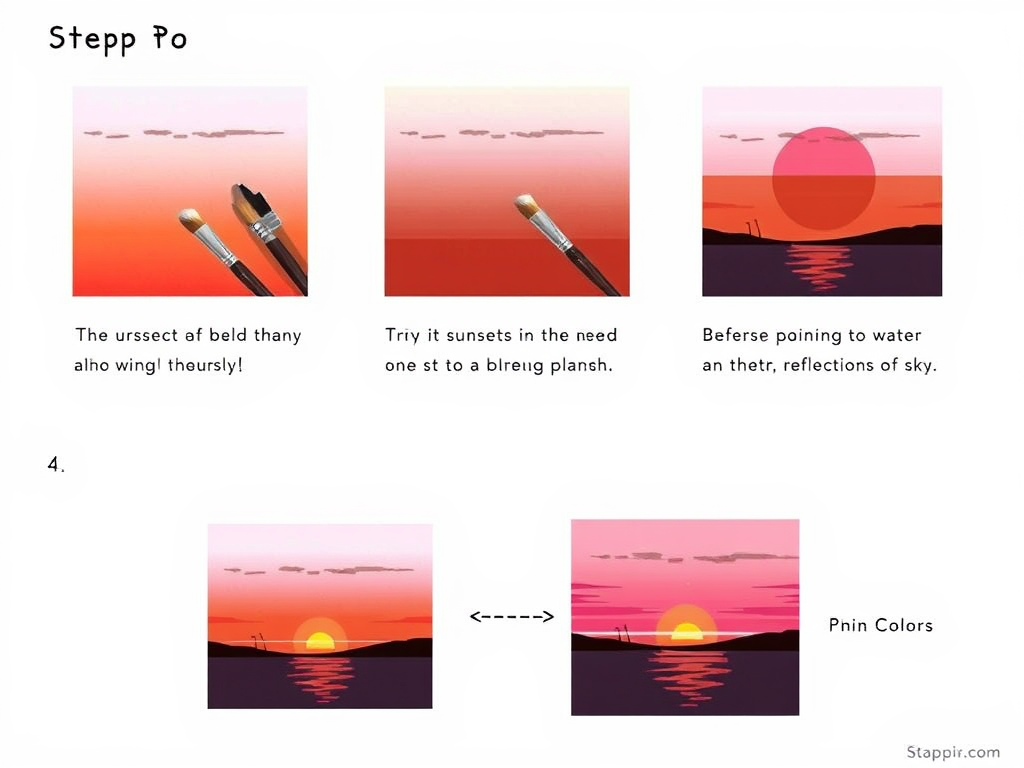 نحوه نقاشی غروب خورشید