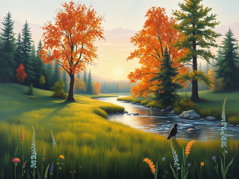 ۳۰ مدل نقاشی رنگ روغن طبیعت