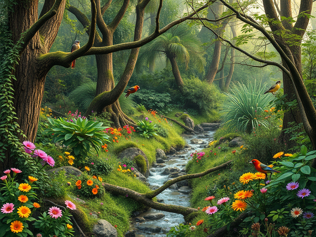 نقاشی طبعت بکر با رنگ روغن