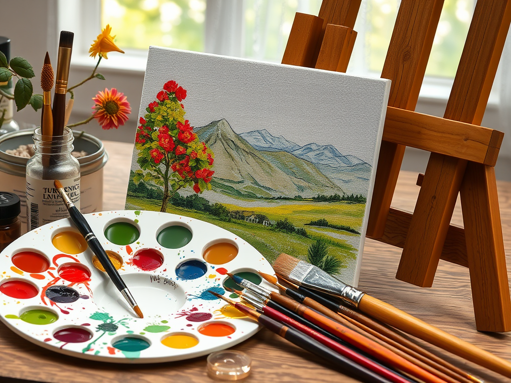 وسایل مورد نیاز برای نقاشی رنگ روغن منظره