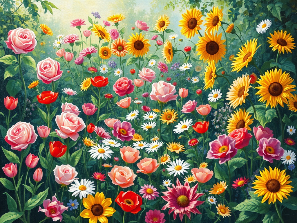 نقاشی گلزار رنگ روغن