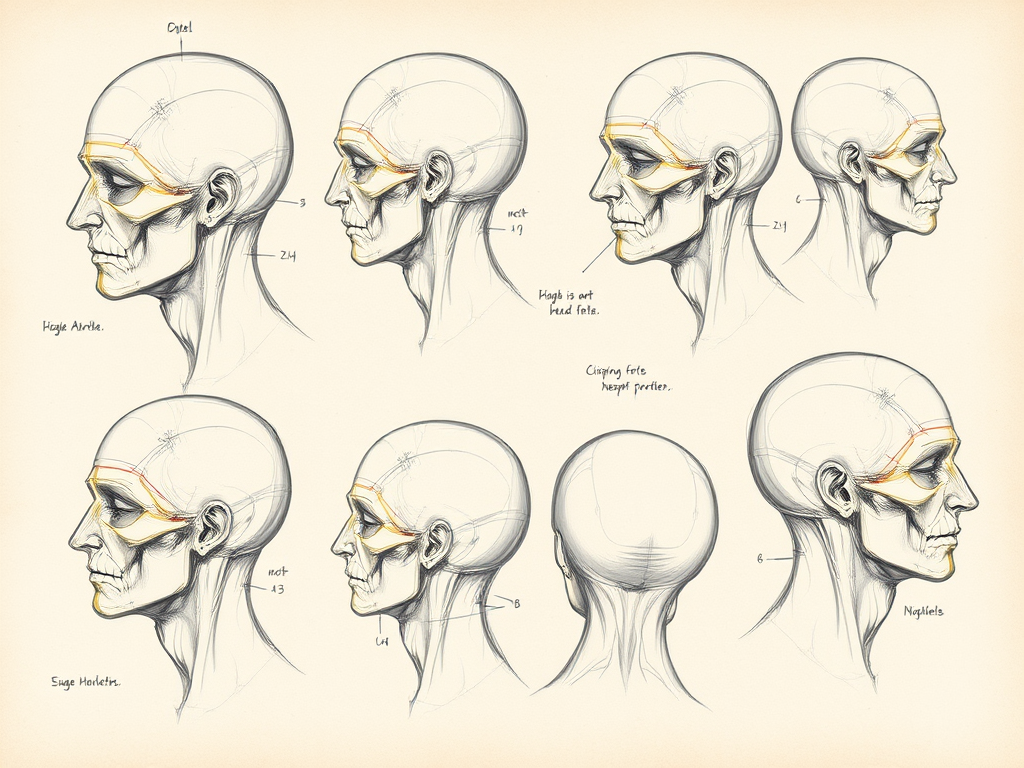 کشیدن سر در آموزش طراحی آناتومی بدن