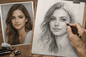 طراحی چهره از روی عکس